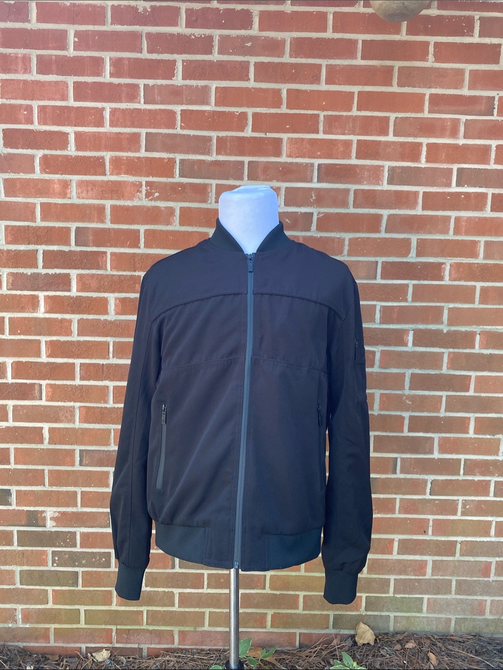 Men's Fried Premium Denim Collection Black Bomber Jacket - Lightweight Zip Front